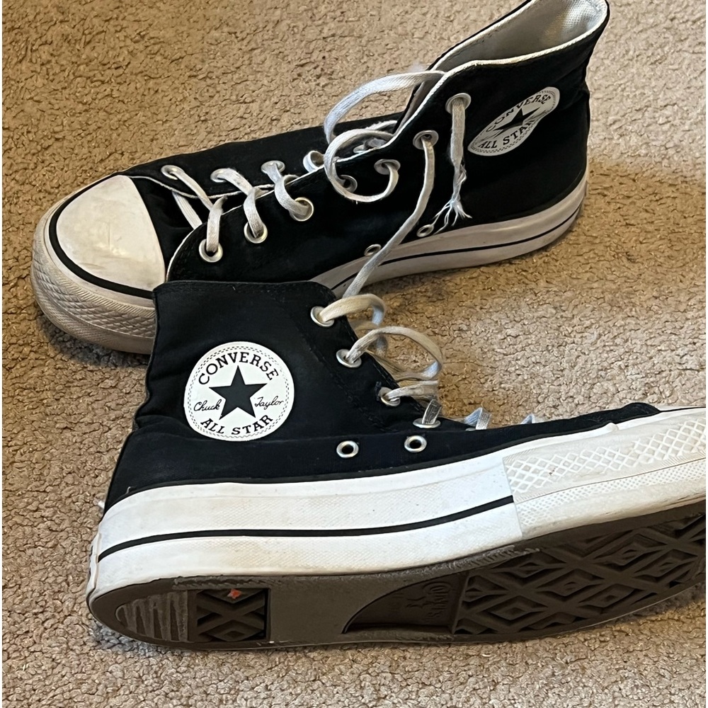 Black platform converse